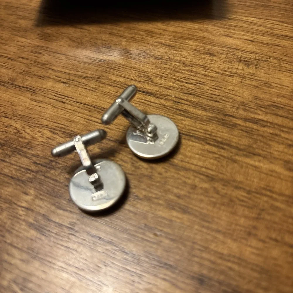 Liberty Of London Green Enamel Butterfly Sterling Silver Cufflinks Vintage 925